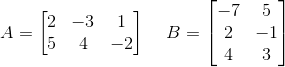 Пример произведения матрицы на матрицу: исходные данные